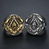 Antique Big Heavy Masonic Skull Masonic Signet Rings - The Jewellery Supermarket