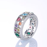 Fancy Stylish Colorful Women Hollow Out Geometric Stone Ring - The Jewellery Supermarket