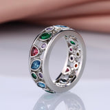 Fancy Stylish Colorful Women Hollow Out Geometric Stone Ring - The Jewellery Supermarket