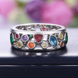 Fancy Stylish Colorful Women Hollow Out Geometric Stone Ring - The Jewellery Supermarket