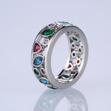 Fancy Stylish Colorful Women Hollow Out Geometric Stone Ring - The Jewellery Supermarket