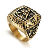 Vintage Style Big Stainless Steel Masonic Rings For Men - The Jewellery Supermarket