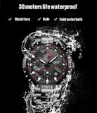 Great Gifts for Men - Top Luxury Brand Fashion Sport Waterproof Chronograph Stainless Steel Watch - The Jewellery Supermarket