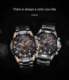 Great Gifts for Men - Top Luxury Brand Fashion Sport Waterproof Chronograph Stainless Steel Watch - The Jewellery Supermarket