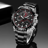 Great Gifts for Men - Top Luxury Brand Fashion Sport Waterproof Chronograph Stainless Steel Watch - The Jewellery Supermarket