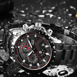 Great Gifts for Men - Top Luxury Brand Fashion Sport Waterproof Chronograph Stainless Steel Watch - The Jewellery Supermarket