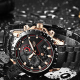 Great Gifts for Men - Top Luxury Brand Fashion Sport Waterproof Chronograph Stainless Steel Watch - The Jewellery Supermarket