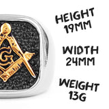 Retro Freemason Symbol Simple Charm Stainless Steel Men's Rings - The Jewellery Supermarket