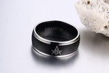 Best Offers - Classic Black Masonic Titanium Wedding Rings - The Jewellery Supermarket