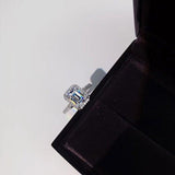 Beautiful Silver Emerald cut 2ct High Quality AAAA Cubic Zirconia Diamond Promise Engagement Ring - The Jewellery Supermarket