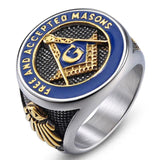 High Quality Stainless Steel Retro Masonic Rings For Men - The Jewellery Supermarket