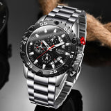 Great Gifts for Men - Top Brand Waterproof Sport Quartz Big Dial Chronograph Watch For Men - The Jewellery Supermarket