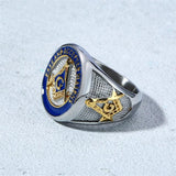 New Vintage Alloy Gold Letter Symbol Masonic Totem Ring for Men - The Jewellery Supermarket