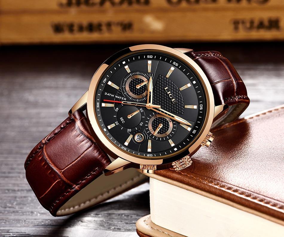 Great Gift Ideas - New Luxury Sport Chronograph Leather Strap Wrist Watches - The Jewellery Supermarket
