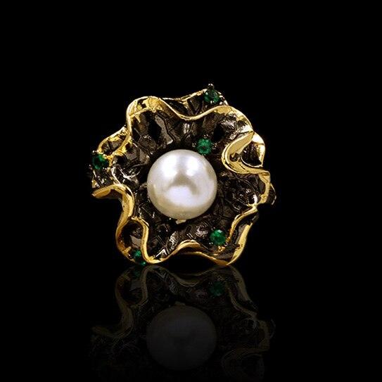 High-end Elegant Natural Baroque Pearl Flower Ring - The Jewellery Supermarket
