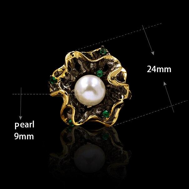 High-end Elegant Natural Baroque Pearl Flower Ring - The Jewellery Supermarket