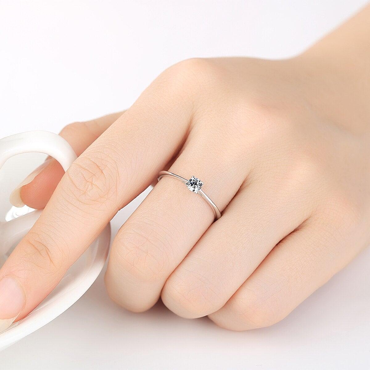 Fine Jewellery Silver ♥︎ Simulated Diamond ♥︎ Solitaire Rings For Women - The Jewellery Supermarket