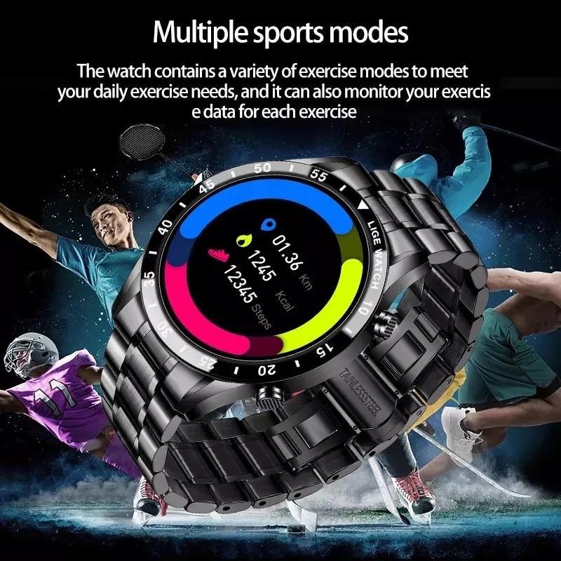 Latest Gifts for Men - Touch Screen Steel Band Luxury Bluetooth Smart Waterproof Sport Activity fitness Watches - The Jewellery Supermarket