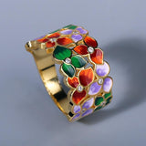 New - Handmade Flower Drip Enamel New Jewelry Butterfly Ring