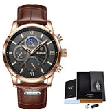 Great Gifts for Men - Top Brand Luxury 24Hour Moon Phase Sport Waterproof Quartz Watch - The Jewellery Supermarket