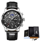 Great Gifts for Men - Top Brand Luxury 24Hour Moon Phase Sport Waterproof Quartz Watch - The Jewellery Supermarket