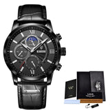 Great Gifts for Men - Top Brand Luxury 24Hour Moon Phase Sport Waterproof Quartz Watch - The Jewellery Supermarket