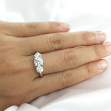 Wonderful 2ctw Round Cut Moissanite Diamond Double Halo Engagement & Wedding Ring