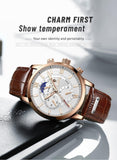 Great Gifts for Men - Top Brand Luxury 24Hour Moon Phase Sport Waterproof Quartz Watch - The Jewellery Supermarket