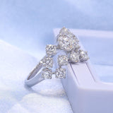 Awesome Solid Silver 1.5ctw 5mm Round Excellent DE Color Moissanite Diamond Engagement Ring - The Jewellery Supermarket