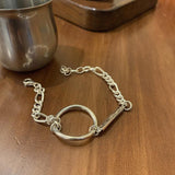 Great Gift Ideas - New Fashion 925 Sterling Silver Vintage Punk Hollow Circle Chain Bracelet