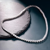 Wonderful Tennis Style 3/4/5/6mm Lab Simulated Diamond White Gold filled Necklace