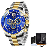 Great Gifts for Men - Top Brand Luxury Stainless Steel Quartz Sport Waterproof Watch