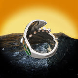 Fine Jewelry New and Unique Green Leaf Exquisite Handmade Enamel AAA+ Zircon Ring - The Jewellery Supermarket