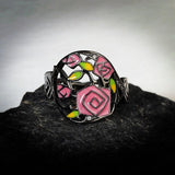 New 2022 - Handmade Hand-painted 925 Silver Fashion Personality Black Rose Lady Flower Ring - The Jewellery Supermarket