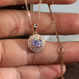 Dazzling Romantic AAA+ Cubic Zirconia Diamonds Rose Gold Color Round Pendant Necklaces - The Jewellery Supermarket