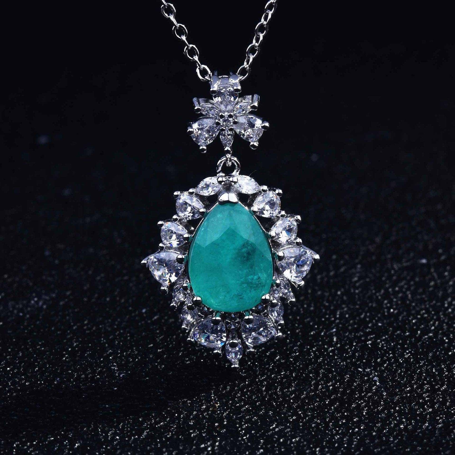 Charming Paraiba Tourmaline Gemstone Ladies Necklace Pendants - The Jewellery Supermarket