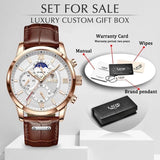 Great Gifts for Men - Top Brand Luxury 24Hour Moon Phase Sport Waterproof Quartz Watch - The Jewellery Supermarket