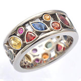 Exquisite Geometric Pattern Multicolor Wave Line Micro AAA Zircon Crystals Ring - The Jewellery Supermarket