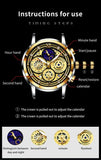 Great Gift Ideas - Waterproof Stainless Steel Luxury Hollow Large Dial Auto Date Quartz Wristwatch - The Jewellery Supermarket