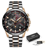 Great Gifts for Men - Stainless Steel Top Brand Luxury Sports Chronograph Quartz Watch - The Jewellery Supermarket