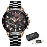 Great Gifts for Men - Stainless Steel Top Brand Luxury Sports Chronograph Quartz Watch - The Jewellery Supermarket