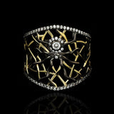 New Gothic Style Hollow Spider Retro Animal Black Gold AAA+ Zircon Diamonds Two-tone Ring - The Jewellery Supermarket