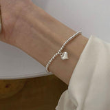 Charming Gifts - Fashion Silver Colour Cute Smiley Love Heart String of Beads Bracelets - The Jewellery Supermarket
