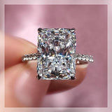 *NEW* Stunning Luxury Sterling Silver Princess Cut 5CT AAAA Cubic Zircon Diamond Ring
