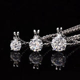 Sensational Real 1/2/3 Carat D Color Moissanite Diamonds Sparkling Necklaces - The Jewellery Supermarket