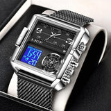 Great Gifts for Men - Top Brand Creative Luxury Square Sport Quartz Waterproof Watches