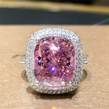 Aesthetic Pink AAA+ Cubic Zirconia Diamonds Luxury Design Ring - The Jewellery Supermarket