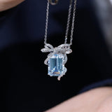 Stunning  High Quality AAA Cubic Zirconia Crystals Clavicle Pendant Necklace