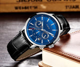Great Gifts for Men - Top Brand Leather Chronograph Waterproof Sport Automatic Date Quartz Watch - The Jewellery Supermarket