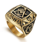 Vintage Style Big Stainless Steel Masonic Rings For Men - The Jewellery Supermarket